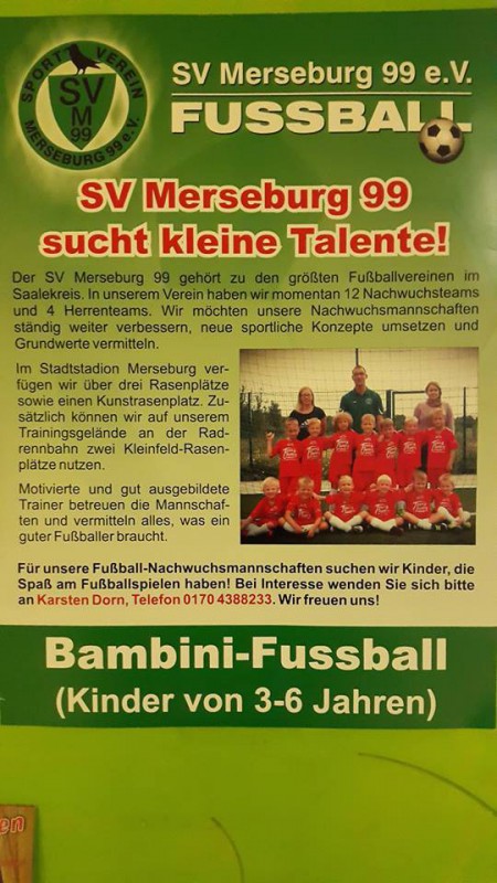 SV Merseburg 99 sucht kleine Talente!