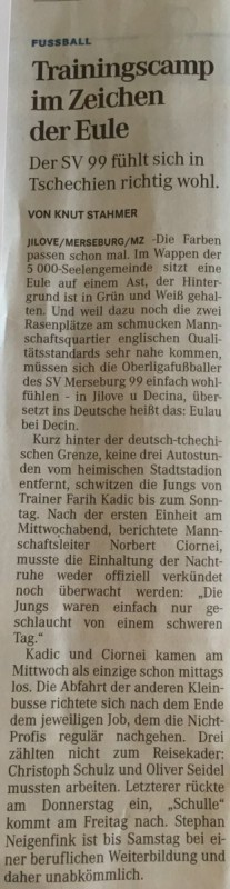 MZ-Artikel: Trainingscamp im Zeichen der Eule