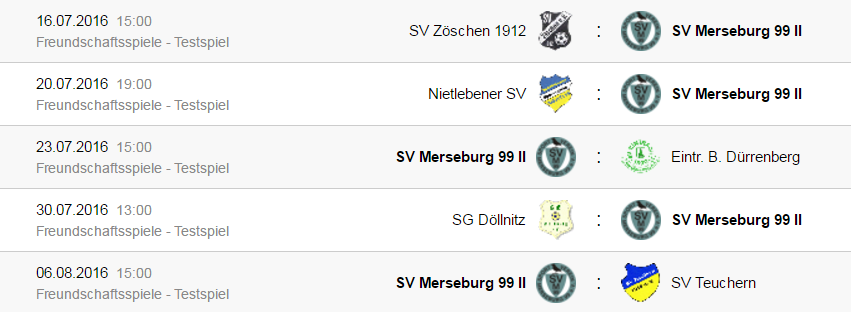 Trainingsauftakt 2. Mannschaft / Übersicht Testspiele